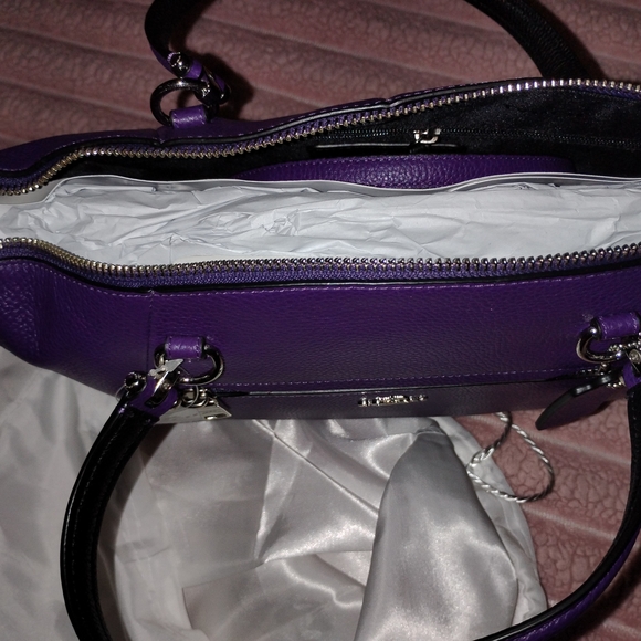 Coach Vibrant Purple Leather Satchel - Picture 6 of 14